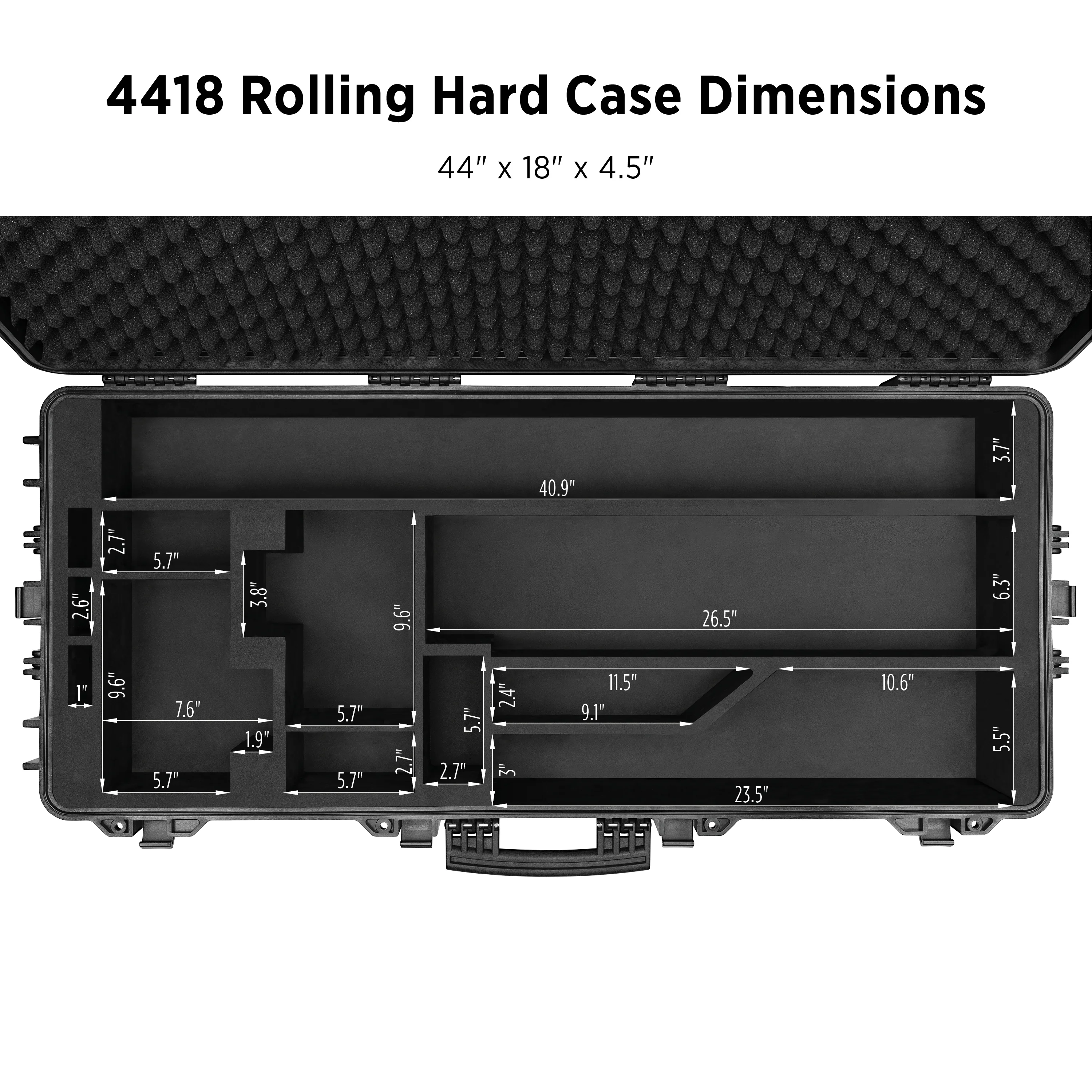 4418 Rolling Hard Case for FJ400 II and FJ400 Strobes (44" x 18") - Image 3