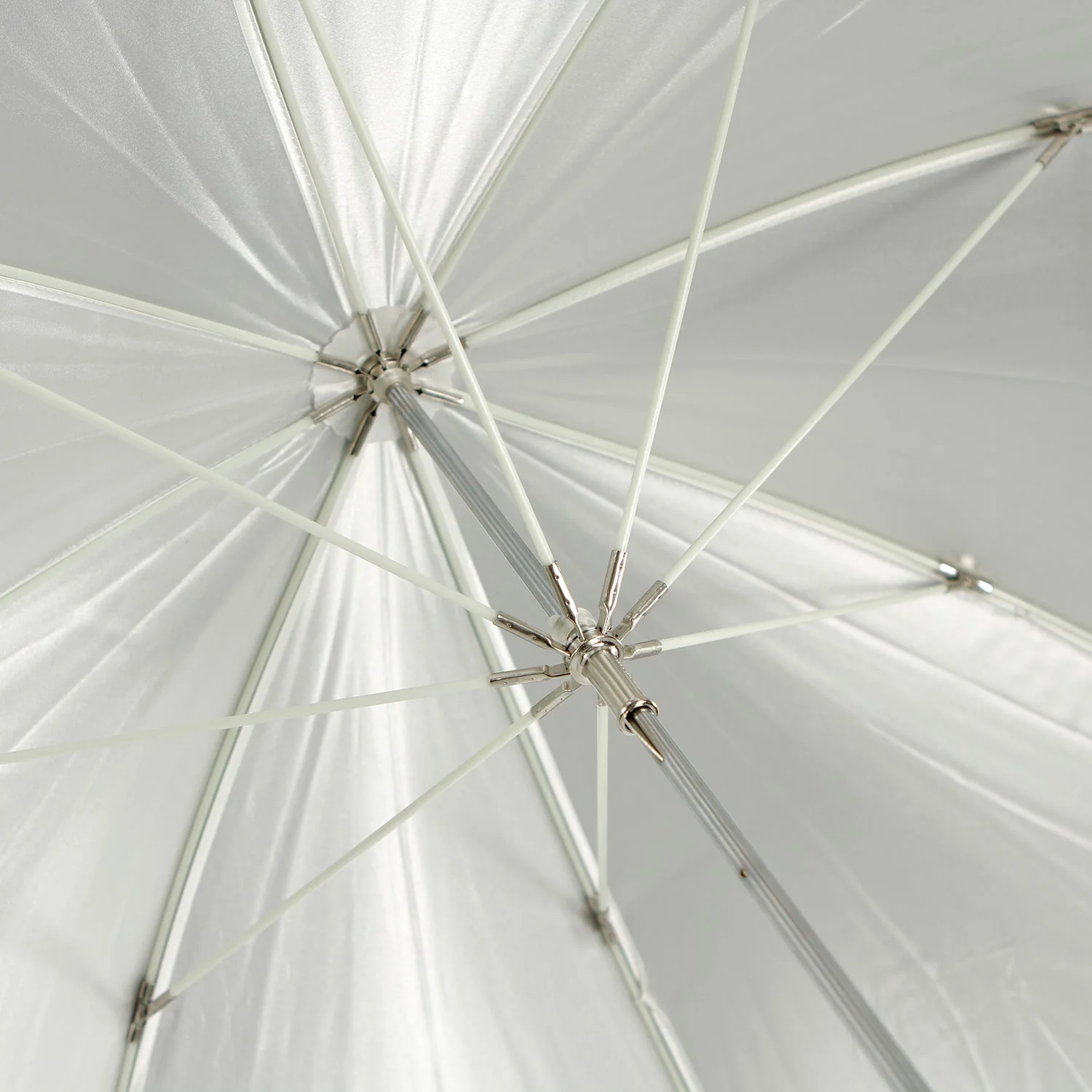 Convertible Umbrella - Optical White Satin with Removable Black Cover (45") - Image 3