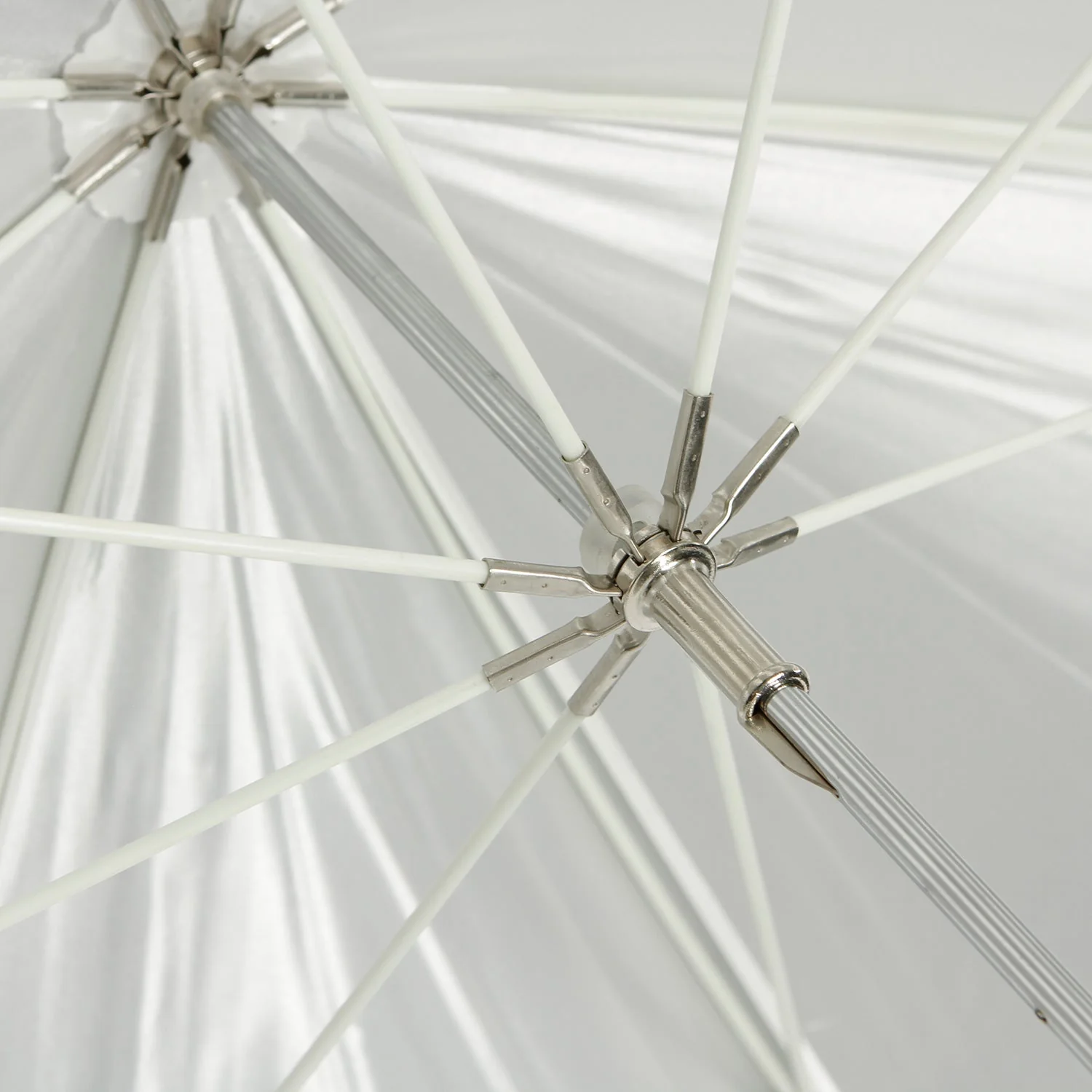 Convertible Umbrella - Optical White Satin with Removable Black Cover (60") - Image 3