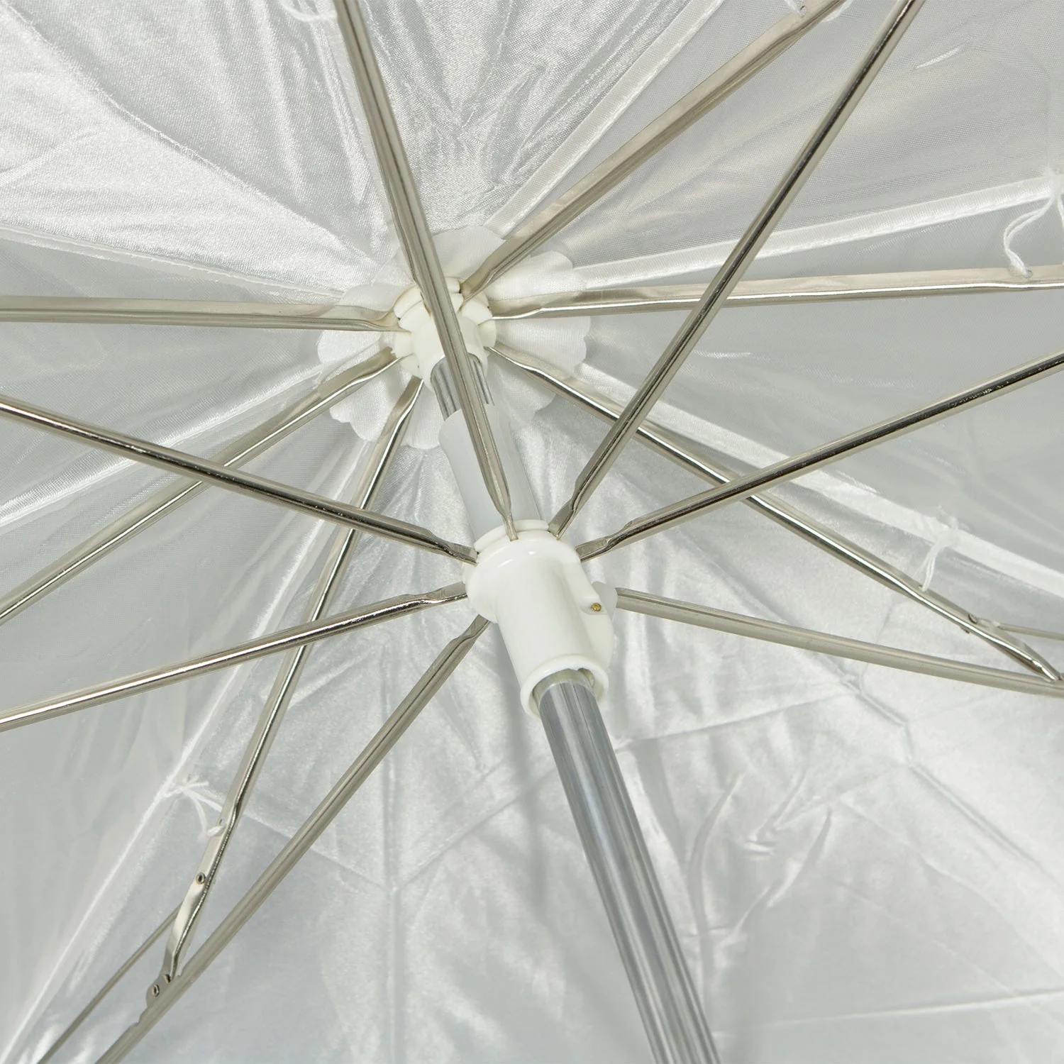 Compact Collapsible Umbrella - Optical White Satin with Removable Black Cover (43") - Image 3
