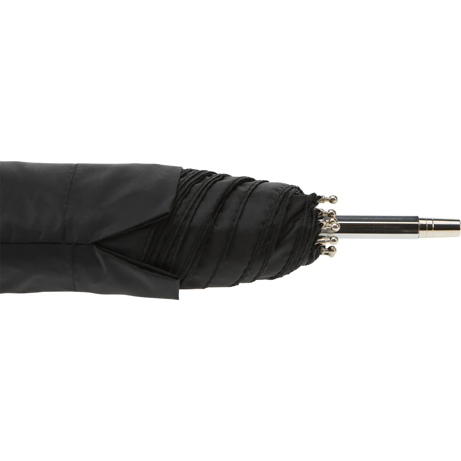 Compact Collapsible Umbrella - Optical White Satin with Removable Black Cover (43") - Image 4