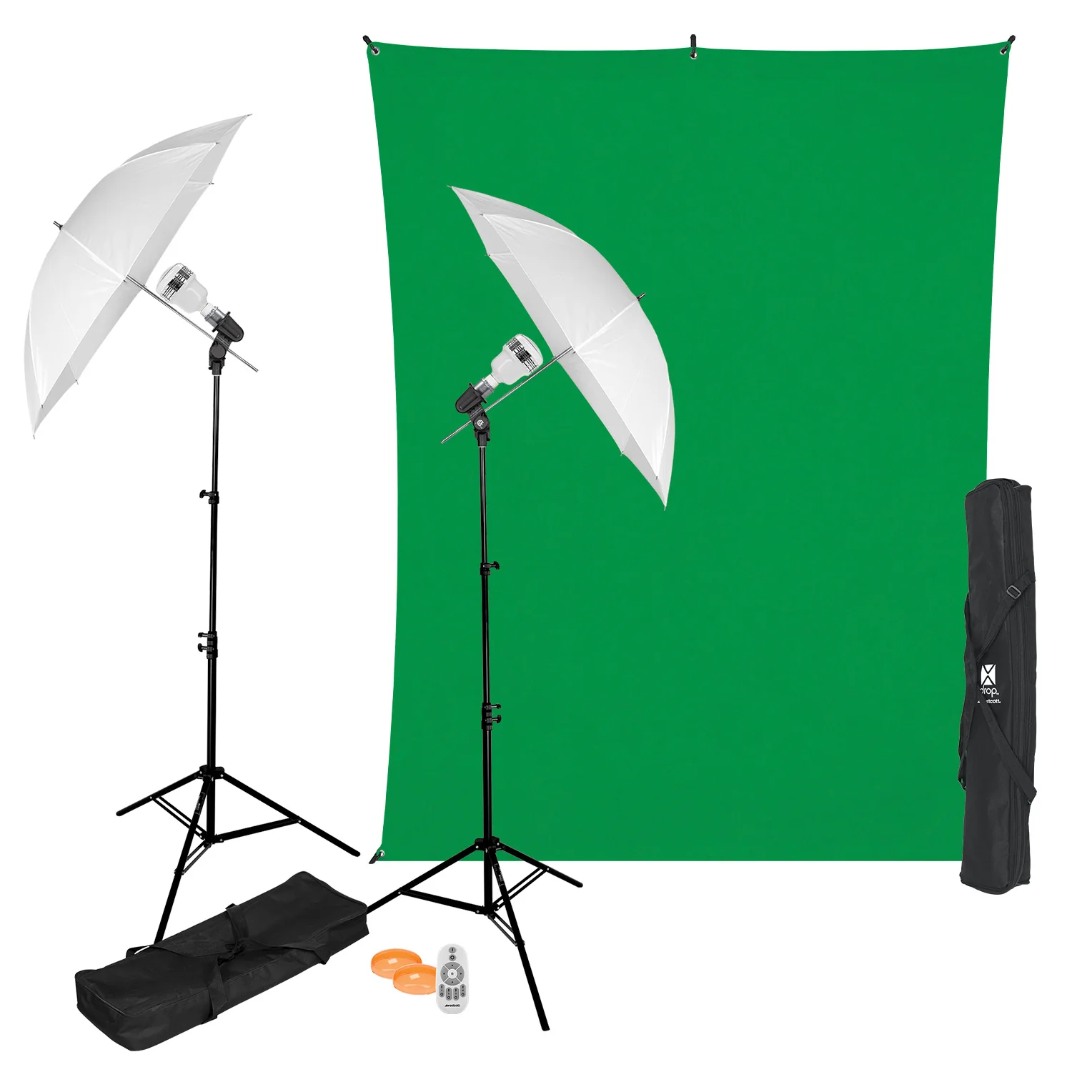 uLite 2-Light Umbrella Kit with X-Drop Backdrop & Stands - Image 13