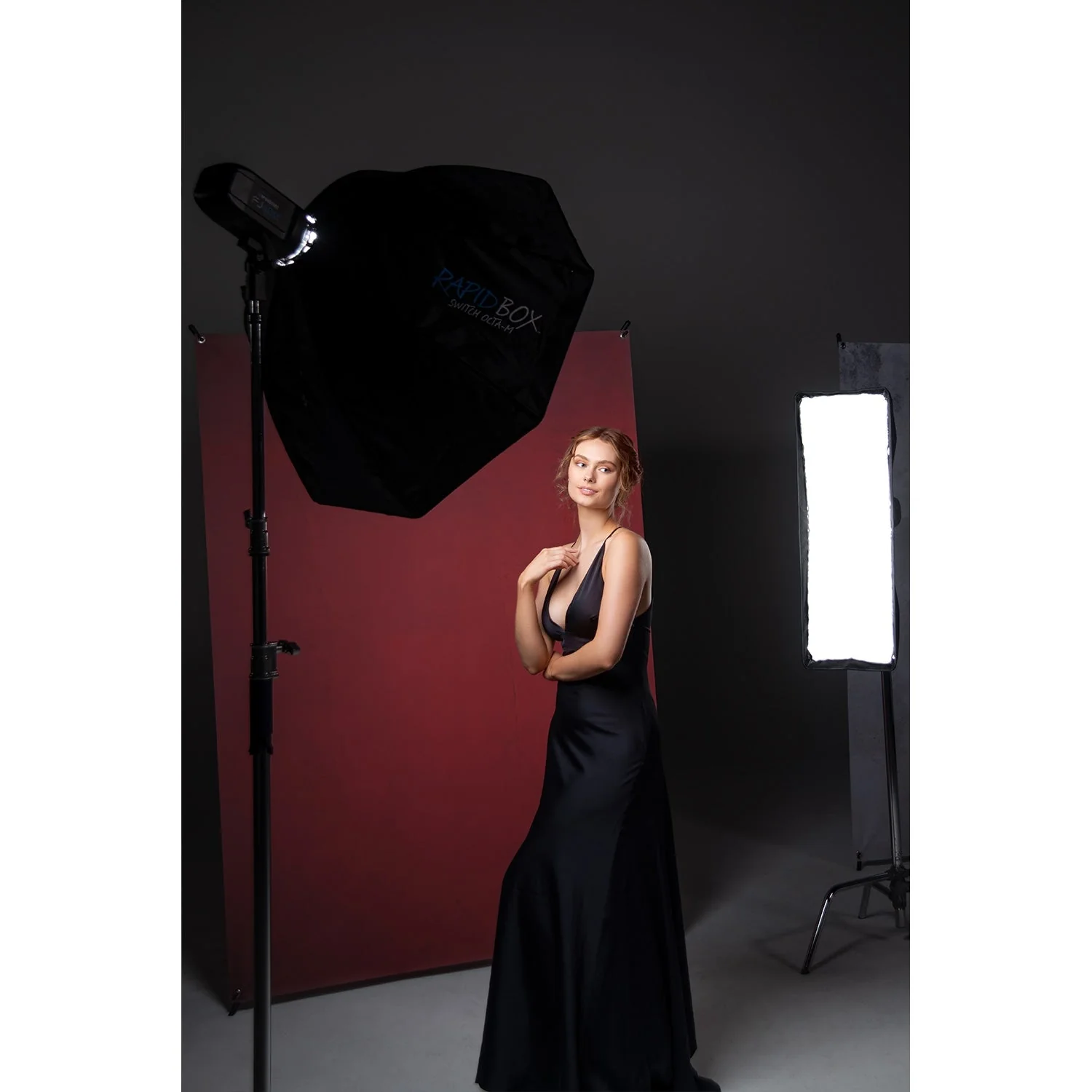 X-Drop Canvas Backdrop - Aged Red Wall (5' x 7') - Image 3