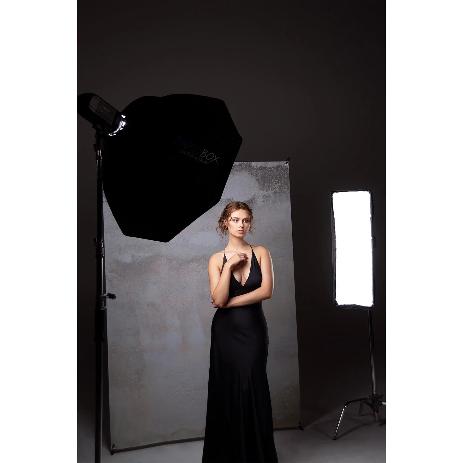 X-Drop Canvas Backdrop - Urban Concrete (5' x 7') - Image 5