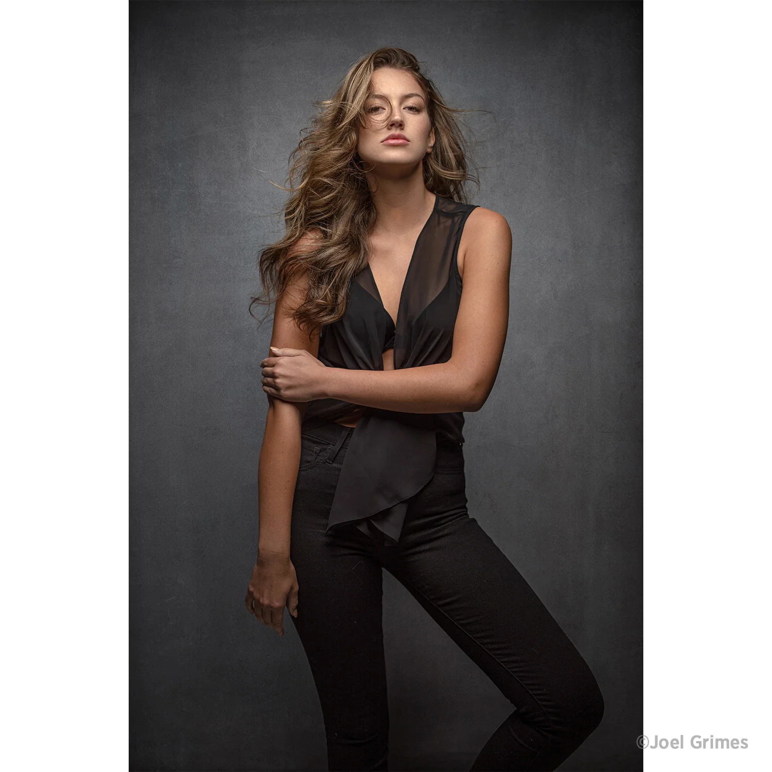 X-Drop Fabric Backdrop -  Smooth Concrete by Joel Grimes (5' x 7') - Image 2
