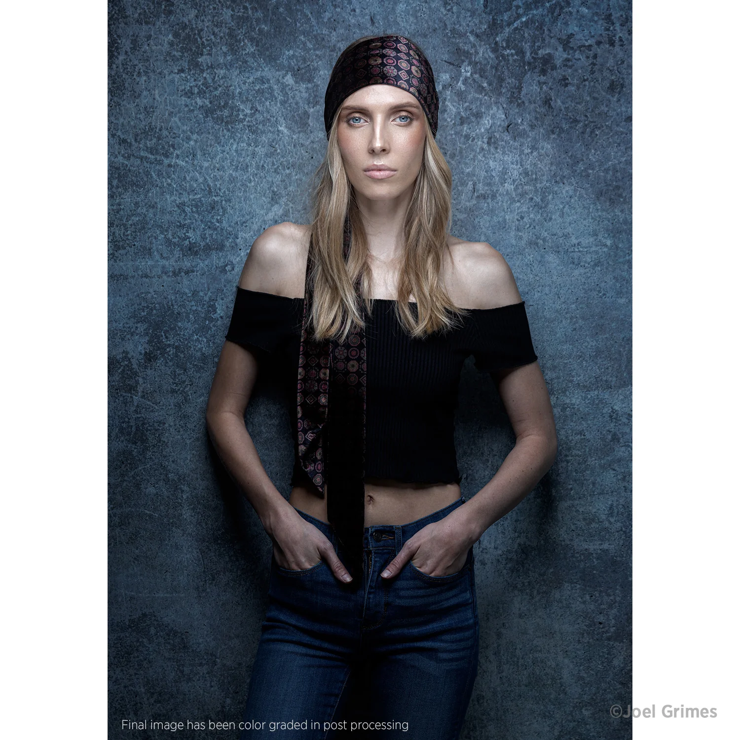 X-Drop Pro Fabric Backdrop - Grunge Concrete by Joel Grimes (8' x 8') - Image 3