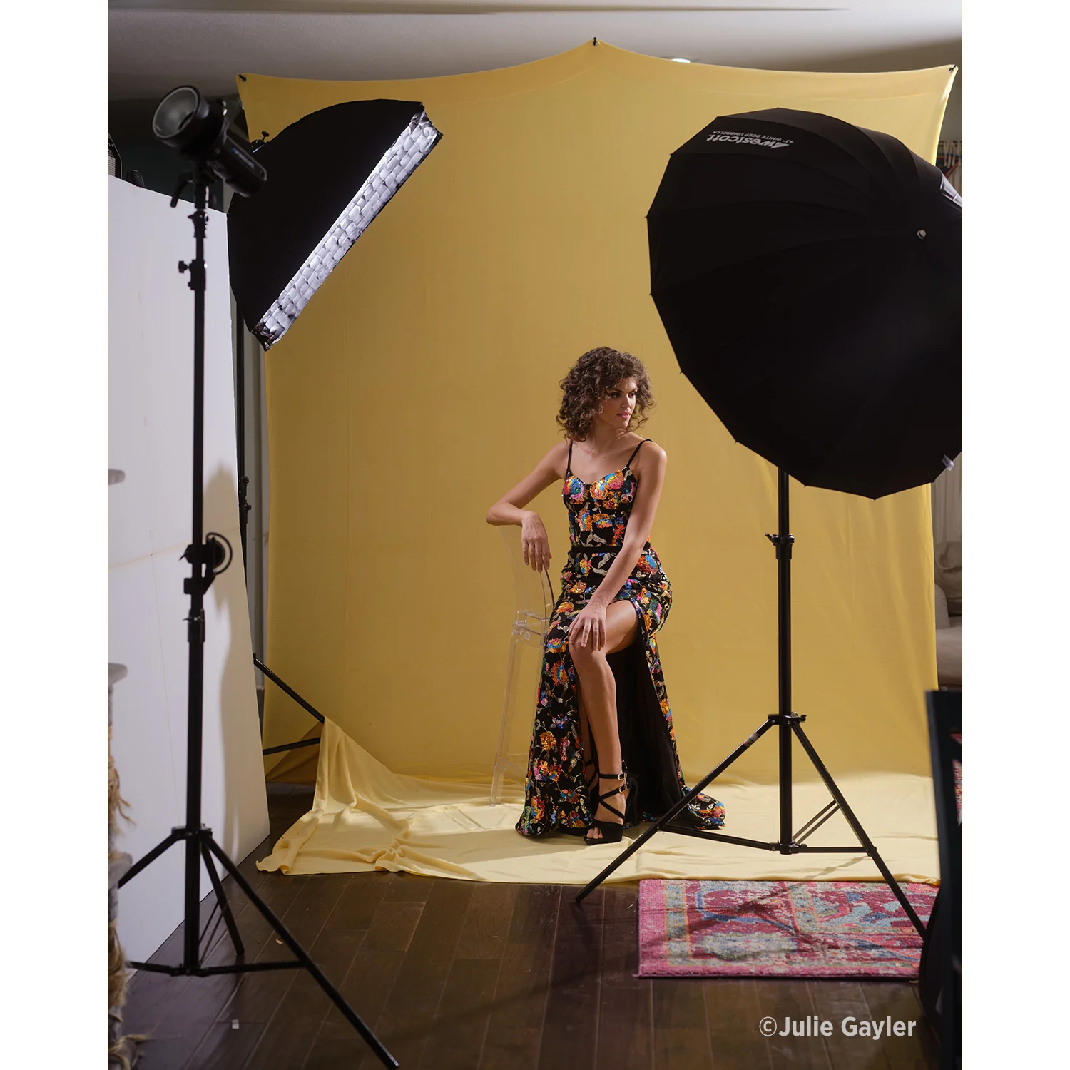 X-Drop Pro Wrinkle-Resistant Backdrop - Canary Yellow (8' x 13') - Image 3