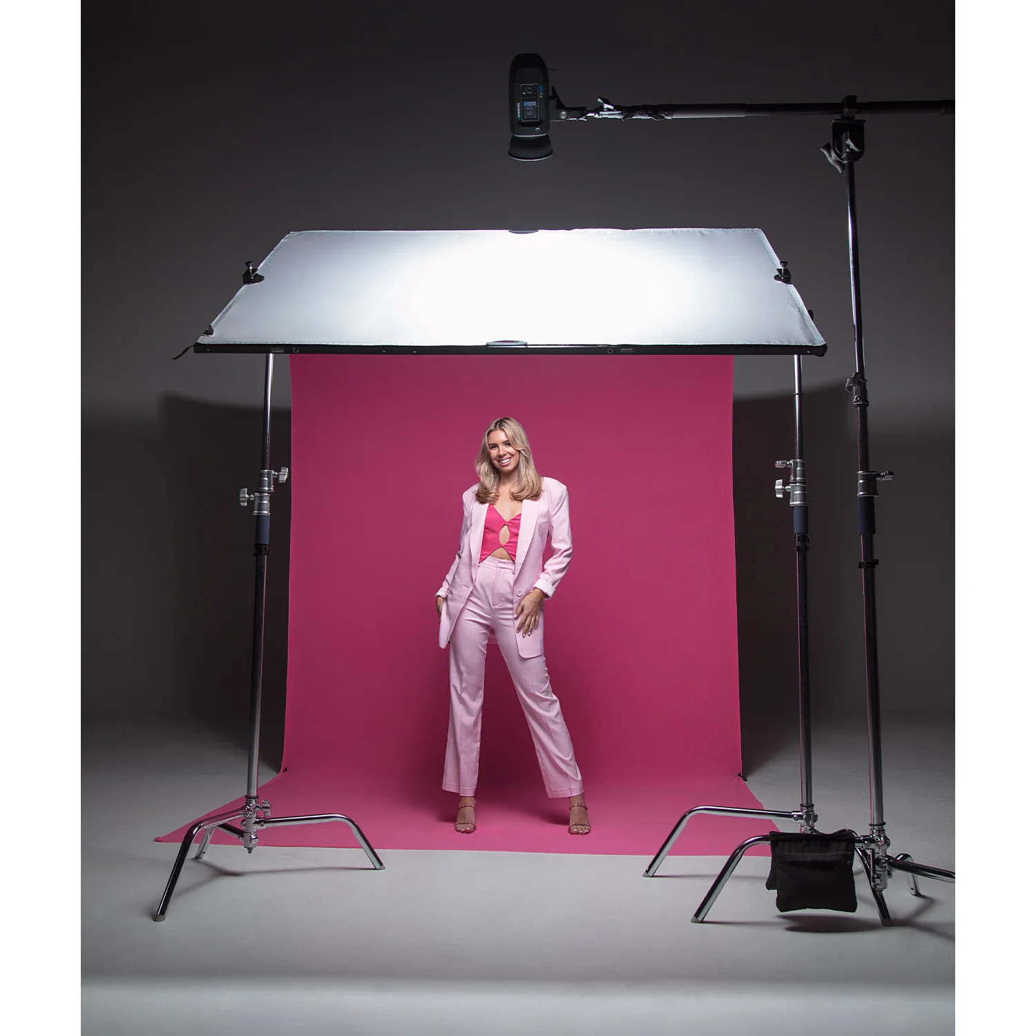X-Drop Pro Wrinkle-Resistant Backdrop - Dark Pink (8' x 13') - Image 3