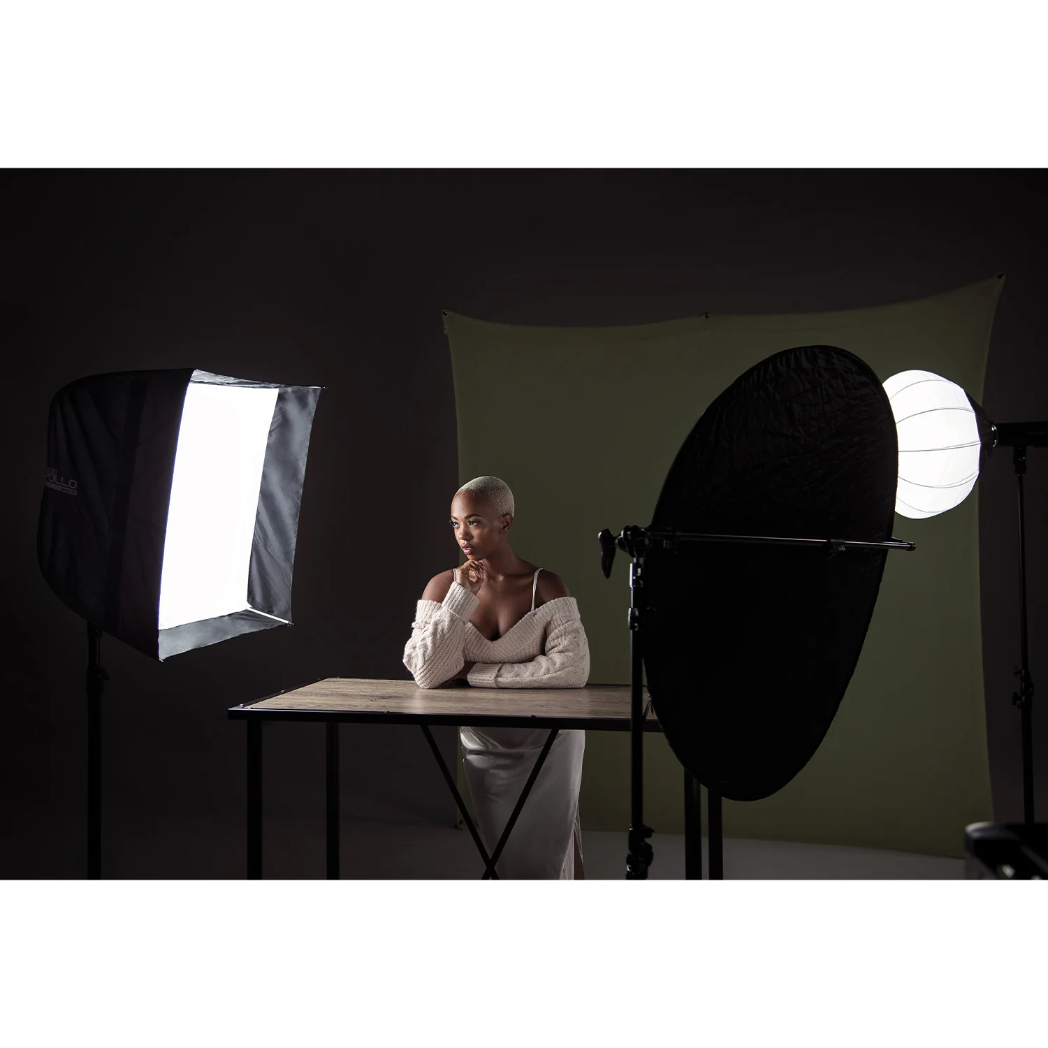 X-Drop Pro Wrinkle-Resistant Backdrop - Light Moss Green (8' x 8') - Image 3