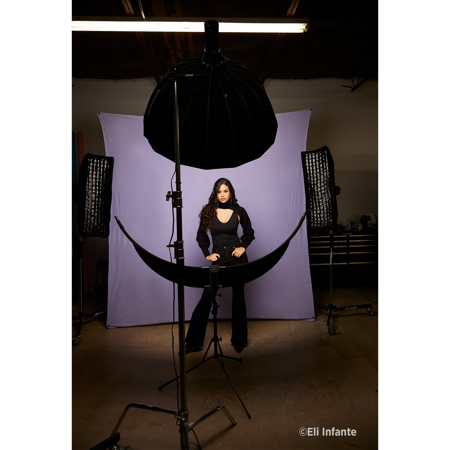 X-Drop Pro Wrinkle-Resistant Backdrop - Periwinkle Purple (8' x 8') - Image 3