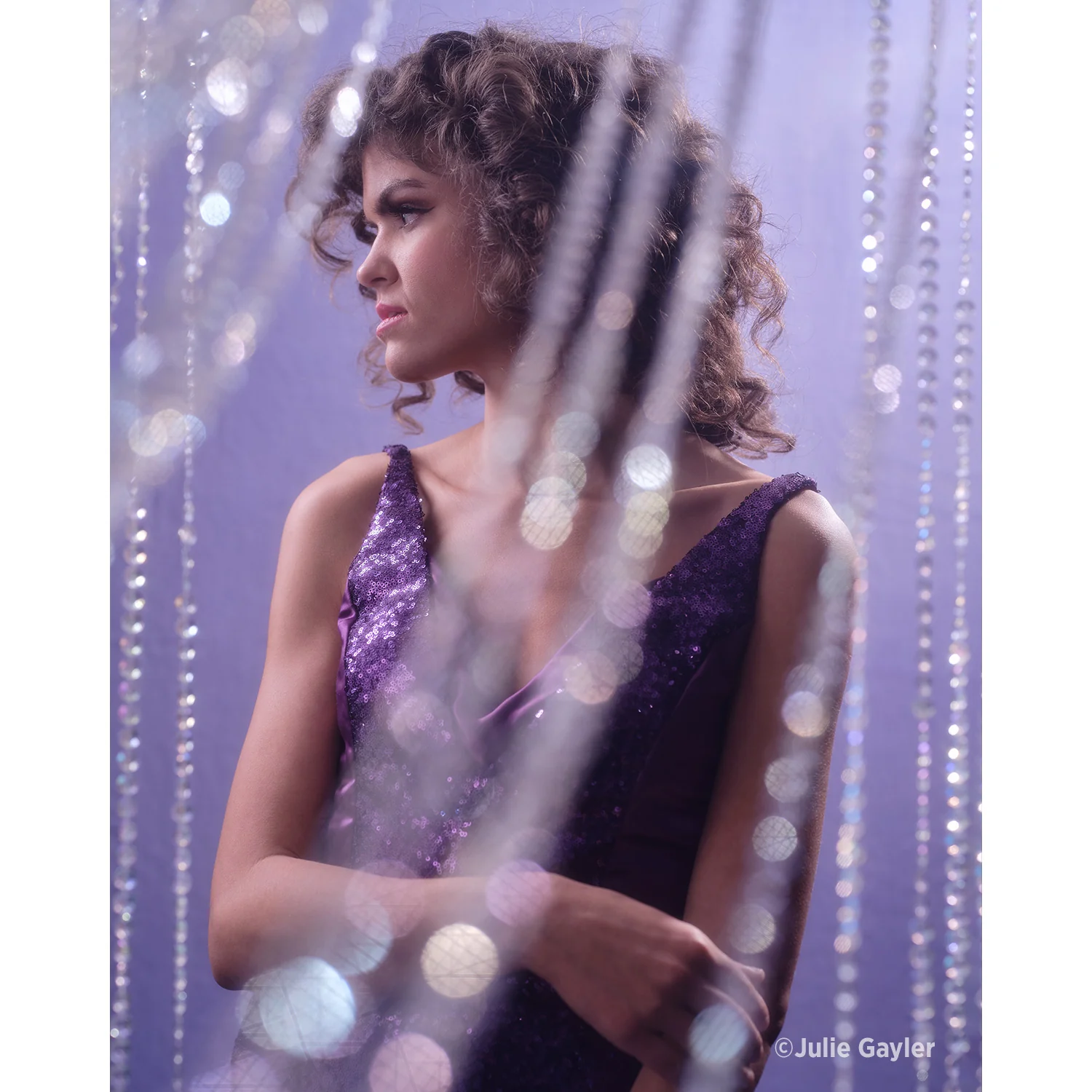 X-Drop Wrinkle-Resistant Backdrop - Periwinkle Purple (5' x 12') - Image 2