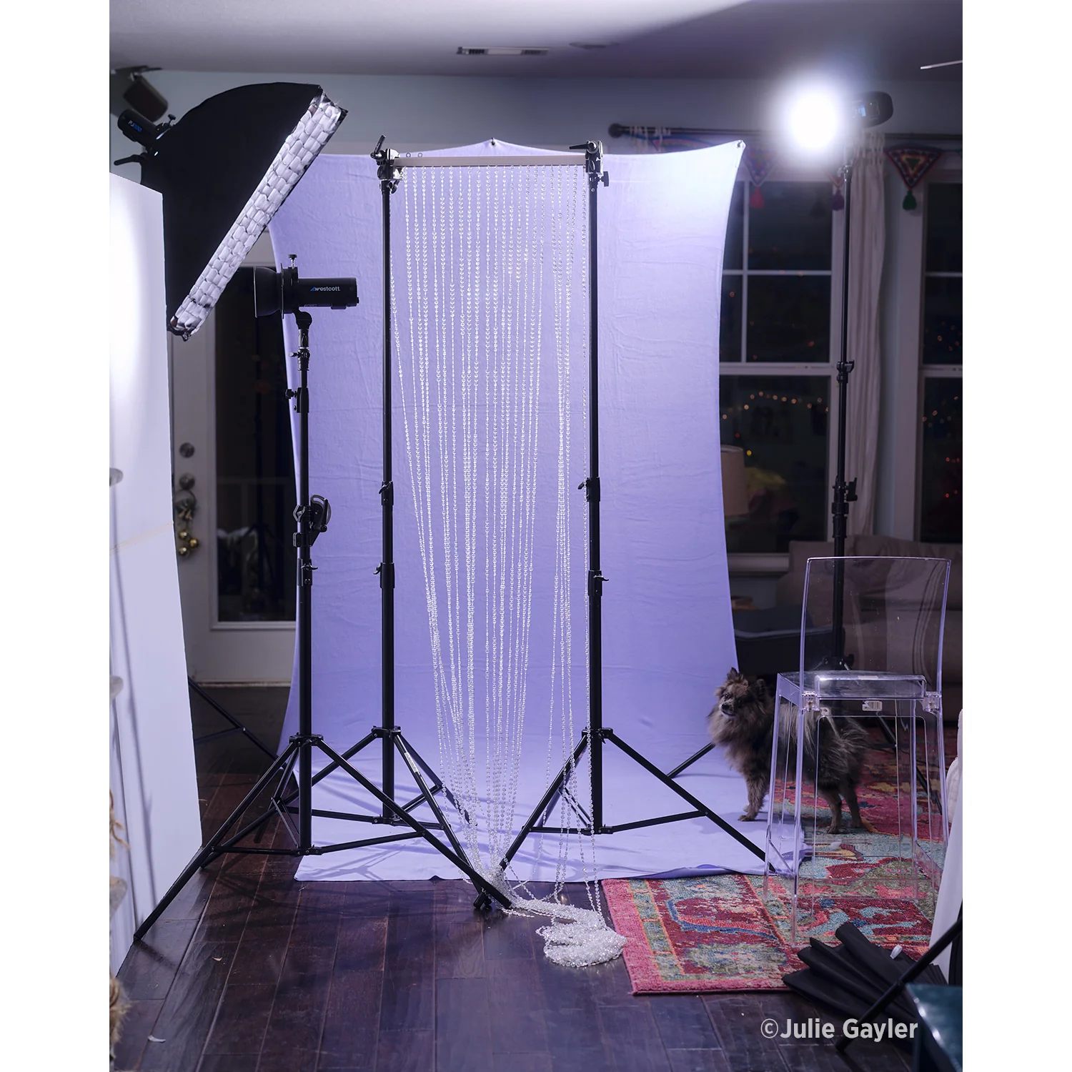 X-Drop Wrinkle-Resistant Backdrop - Periwinkle Purple (5' x 12') - Image 3